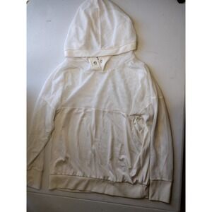 Soho Sport Athleisure Mesh Hoodie Pullover White‎ Athletic Lightweight Women's L